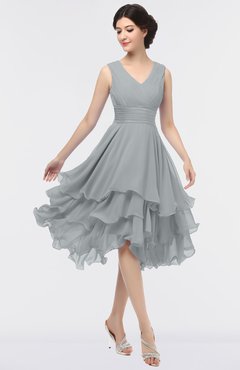 ColsBM Grace High-rise Elegant V-neck Sleeveless Zip up Ruching Bridesmaid Dresses