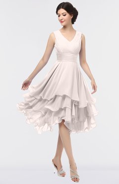 ColsBM Grace Light Pink Elegant V-neck Sleeveless Zip up Ruching Bridesmaid Dresses