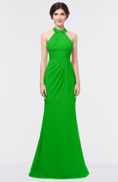ColsBM Miranda Classic Green Antique Halter Sleeveless Zip up Floor Length Bridesmaid Dresses