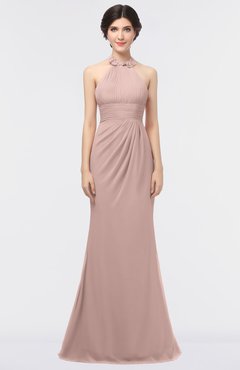 ColsBM Miranda Dusty Rose Antique Halter Sleeveless Zip up Floor Length Bridesmaid Dresses