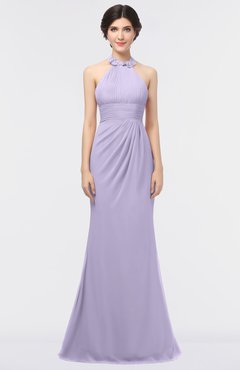 ColsBM Miranda Pastel Lilac Antique Halter Sleeveless Zip up Floor Length Bridesmaid Dresses