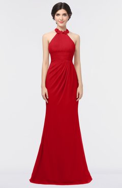 ColsBM Miranda Red Antique Halter Sleeveless Zip up Floor Length Bridesmaid Dresses