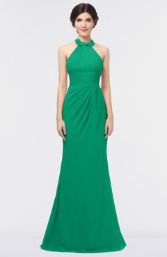 ColsBM Miranda Sea Green Antique Halter Sleeveless Zip up Floor Length Bridesmaid Dresses