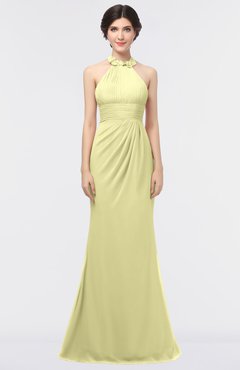 ColsBM Miranda Wax Yellow Antique Halter Sleeveless Zip up Floor Length Bridesmaid Dresses