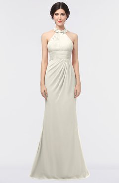 ColsBM Miranda Whisper White Antique Halter Sleeveless Zip up Floor Length Bridesmaid Dresses