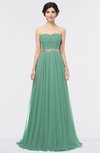 ColsBM Zahra Beryl Green Elegant A-line Strapless Sleeveless Half Backless Bridesmaid Dresses