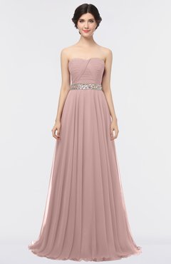 ColsBM Zahra Blush Pink Elegant A-line Strapless Sleeveless Half Backless Bridesmaid Dresses