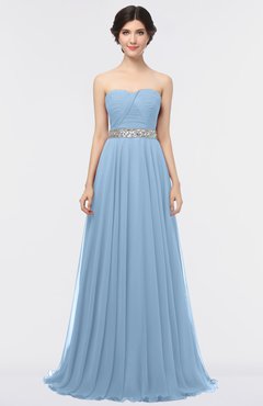 ColsBM Zahra Dusty Blue Elegant A-line Strapless Sleeveless Half Backless Bridesmaid Dresses