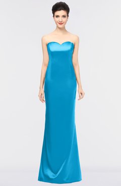 ColsBM Reagan Cornflower Blue Mature Column Strapless Zip up Floor Length Plainness Prom Dresses