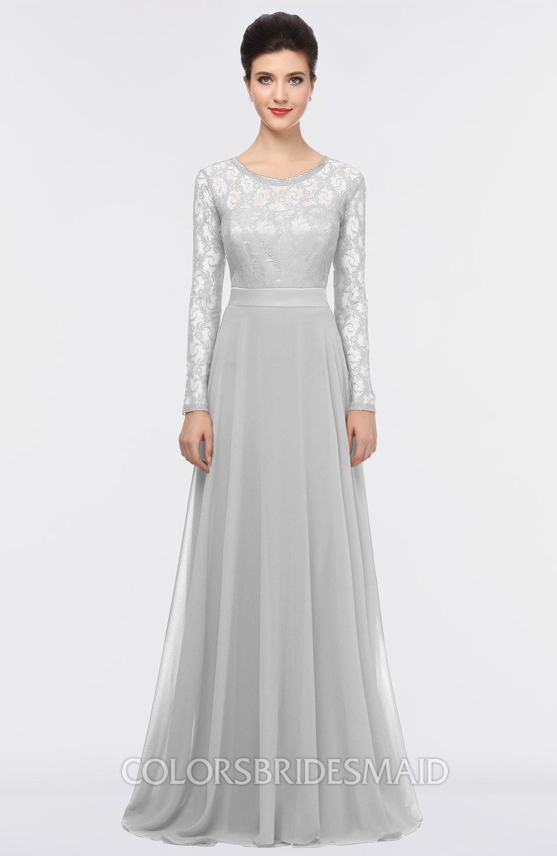 grey bridesmaid dresses long sleeve
