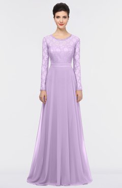 ColsBM Shelly Chinese Violet Romantic A-line Long Sleeve Floor Length Lace Bridesmaid Dresses