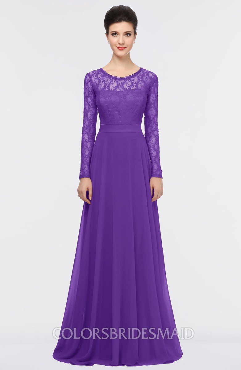 royal purple dress with sleeves