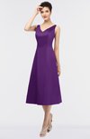 ColsBM Joanna Amaranth Purple Mature A-line V-neck Zip up Plainness Bridesmaid Dresses