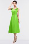 ColsBM Joanna Classic Green Mature A-line V-neck Zip up Plainness Bridesmaid Dresses