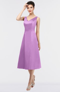 ColsBM Joanna Orchid Mature A-line V-neck Zip up Plainness Bridesmaid Dresses