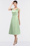 ColsBM Joanna Pale Green Mature A-line V-neck Zip up Plainness Bridesmaid Dresses