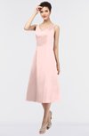 ColsBM Joanna Pastel Pink Mature A-line V-neck Zip up Plainness Bridesmaid Dresses