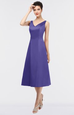 ColsBM Joanna Purple Mature A-line V-neck Zip up Plainness Bridesmaid Dresses