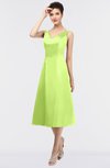 ColsBM Joanna Sharp Green Mature A-line V-neck Zip up Plainness Bridesmaid Dresses