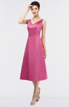ColsBM Joanna Wild Orchid Mature A-line V-neck Zip up Plainness Bridesmaid Dresses