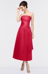 ColsBM Isabella Geranium Elegant A-line Bateau Sleeveless Zip up Ruching Evening Dresses