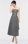 ColsBM Isabella Grey Elegant A-line Bateau Sleeveless Zip up Ruching Evening Dresses