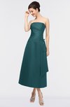 ColsBM Isabella Jade Elegant A-line Bateau Sleeveless Zip up Ruching Evening Dresses