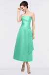 ColsBM Isabella Mint Green Elegant A-line Bateau Sleeveless Zip up Ruching Evening Dresses