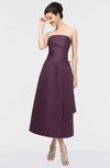 ColsBM Isabella Plum Elegant A-line Bateau Sleeveless Zip up Ruching Evening Dresses