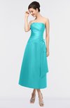ColsBM Isabella Turquoise Elegant A-line Bateau Sleeveless Zip up Ruching Evening Dresses