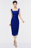 ColsBM Colette Electric Blue Mature Column Sleeveless Zip up Lace Bridesmaid Dresses