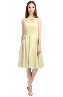 ColsBM Ivory Anise Flower Elegant A-line Jewel Zip up Knee Length Bridesmaid Dresses