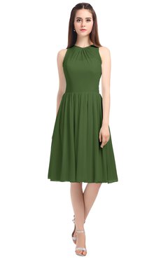ColsBM Ivory Garden Green Elegant A-line Jewel Zip up Knee Length Bridesmaid Dresses