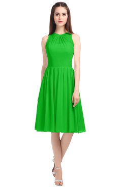 ColsBM Ivory Jasmine Green Elegant A-line Jewel Zip up Knee Length Bridesmaid Dresses