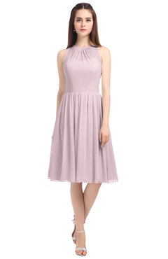 ColsBM Ivory Pale Lilac Elegant A-line Jewel Zip up Knee Length Bridesmaid Dresses