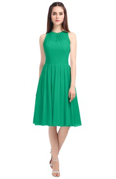 ColsBM Ivory Sea Green Elegant A-line Jewel Zip up Knee Length Bridesmaid Dresses