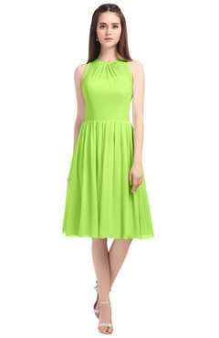 ColsBM Ivory Sharp Green Elegant A-line Jewel Zip up Knee Length Bridesmaid Dresses