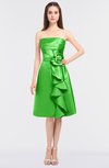 ColsBM Elora Classic Green Glamorous Sleeveless Zip up Knee Length Flower Bridesmaid Dresses