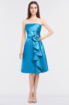 ColsBM Elora Dresden Blue Glamorous Sleeveless Zip up Knee Length Flower Bridesmaid Dresses