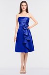 ColsBM Elora Electric Blue Glamorous Sleeveless Zip up Knee Length Flower Bridesmaid Dresses