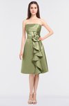 ColsBM Elora Fern Green Glamorous Sleeveless Zip up Knee Length Flower Bridesmaid Dresses