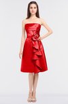 ColsBM Elora Fiery Red Glamorous Sleeveless Zip up Knee Length Flower Bridesmaid Dresses