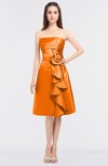 ColsBM Elora Orange Glamorous Sleeveless Zip up Knee Length Flower Bridesmaid Dresses