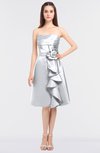 ColsBM Elora Platinum Glamorous Sleeveless Zip up Knee Length Flower Bridesmaid Dresses