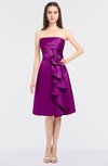 ColsBM Elora Purple Wine Glamorous Sleeveless Zip up Knee Length Flower Bridesmaid Dresses