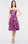 ColsBM Elora Raspberry Glamorous Sleeveless Zip up Knee Length Flower Bridesmaid Dresses