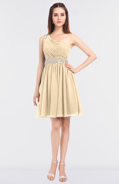 ColsBM Patsy Apricot Gelato Sexy A-line Asymmetric Neckline Sleeveless Zip up Mini Bridesmaid Dresses