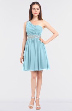 ColsBM Patsy Aqua Sexy A-line Asymmetric Neckline Sleeveless Zip up Mini Bridesmaid Dresses