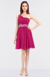 ColsBM Patsy Beetroot Purple Sexy A-line Asymmetric Neckline Sleeveless Zip up Mini Bridesmaid Dresses