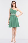 ColsBM Patsy Bristol Blue Sexy A-line Asymmetric Neckline Sleeveless Zip up Mini Bridesmaid Dresses